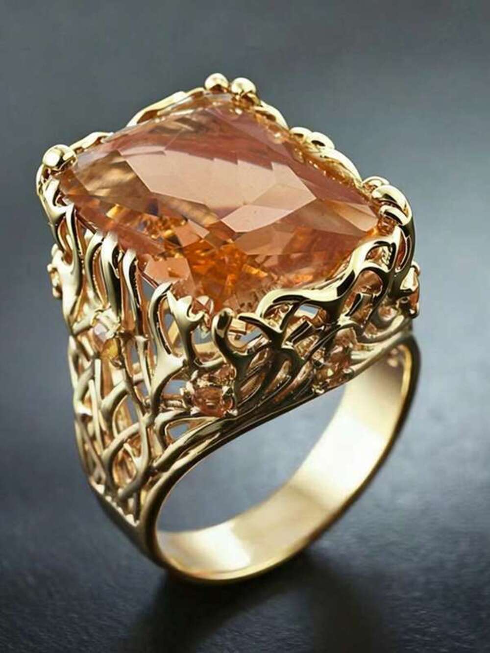 1pc Cubic Zirconia Ring For Women, Wedding Engagement Party Jewelry, Val